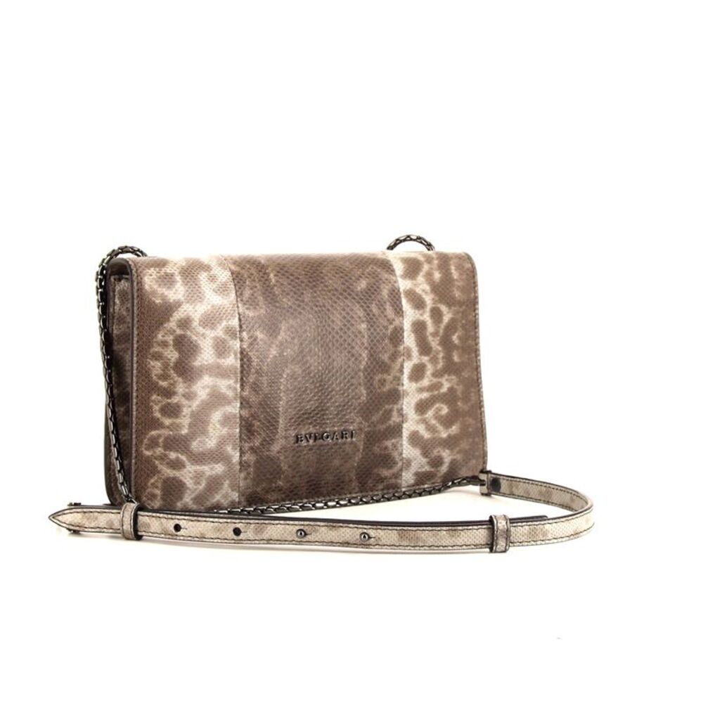 Bulgari Serpenti handbag/clutch in silver water snake - Picture 3 of 4